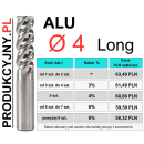 Frez fi 4 R0,1 ALU LONG L75